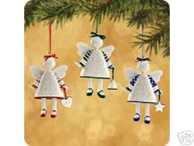 HOPE,JOY & LOVE Hallmark 3 Porcelain Angels 2002