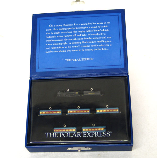 POLAR EXPRESS Train Set of 7~Hallmark 2005 Miniature Christmas Ornaments