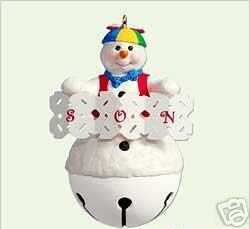 2005 SON Snowman Bell Hallmark Ornament~IT RINGS!!
