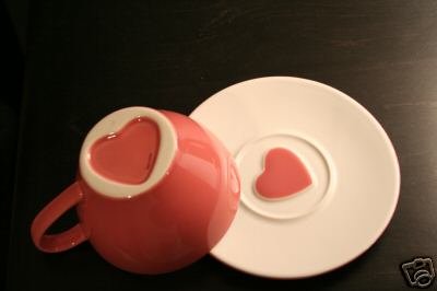 STARBUCKS Set of 2 Valentine CUPS & SAUCERS New 2006