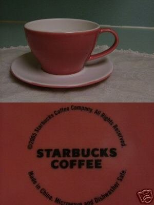 STARBUCKS Set of 2 Valentine CUPS & SAUCERS New 2006