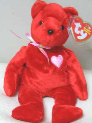 KISS-e Ty Beanie Baby Valentine Bear Retired