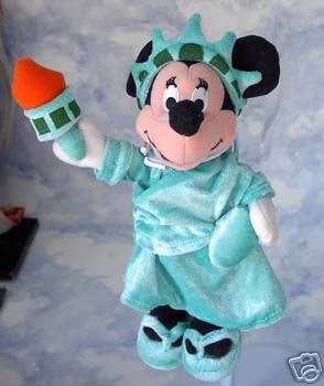 Disney Minnie Mouse STATUE of LIBERTY Beanie Bean Bag