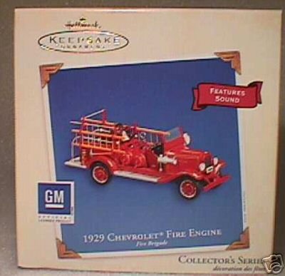 1929 Chevrolet Fire Engine #1 Hallmark Sound Ornament 2003