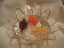 Autumn Fall Floating Candles w/ Glass Petal Bowl Hallmark