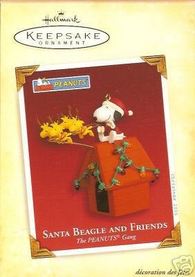 SANTA BEAGLE and FRIENDS Hallmark Snoopy 2005 Ornament