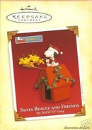 SANTA BEAGLE and FRIENDS Hallmark Snoopy 2005 Ornament