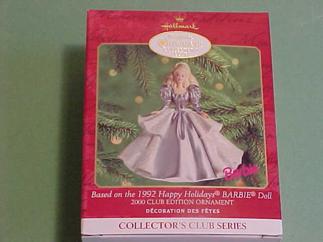 #5 CLUB 1992 Happy Holiday Barbie Hallmark 2000 Ornament