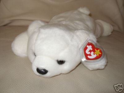 TY CHILLY White Polar Bear Beanie Buddy -MINT