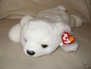 TY CHILLY White Polar Bear Beanie Buddy -MINT