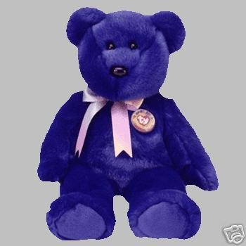 Ty CLUBBY ONE 1 royal blue Bear Beanie Buddy