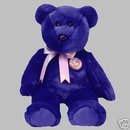 Ty CLUBBY ONE 1 royal blue Bear Beanie Buddy
