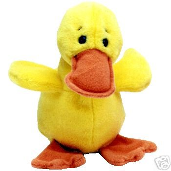 QUACKERS Ty Beanie Baby Duck Easter- New Baby