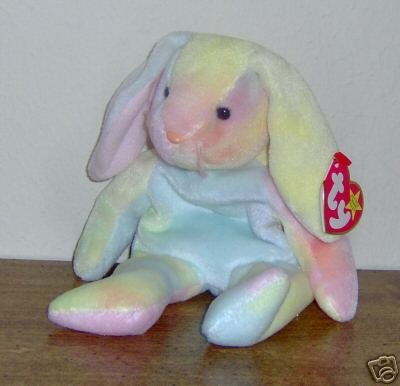 Ty Hippie Beanie Baby Pastel Tie Dye Rabbit Bunny- New