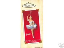 Barbie as SNOWFLAKE Nutcracker Ballerina Porcelain Hallmark Ornament 2002