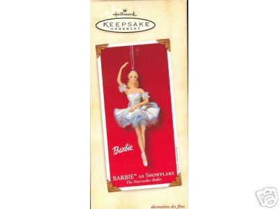 Barbie as SNOWFLAKE Nutcracker Ballerina Porcelain Hallmark Ornament 2002