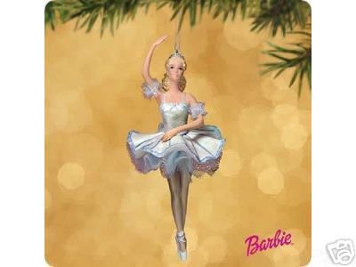 Barbie as SNOWFLAKE Nutcracker Ballerina Porcelain Hallmark Ornament 2002