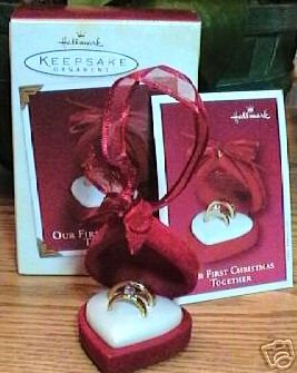 OUR FIRST CHRISTMAS TOGETHER 2002 Rings Hallmark Ornament