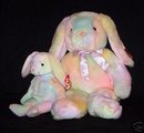 Ty HIPPIE Beanie Baby & Buddy Bunny Rabbits Plush