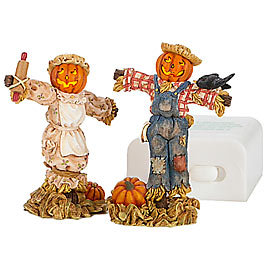 Deptartment 56 Lighted Halloween Scarecrows~Set of 2~Dept 56