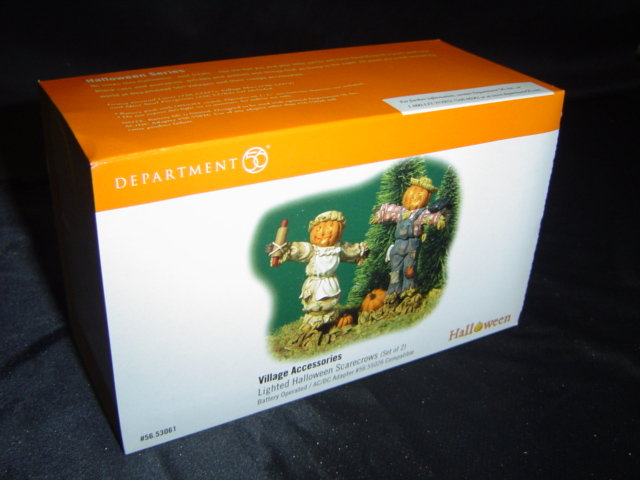 Deptartment 56 Lighted Halloween Scarecrows~Set of 2~Dept 56