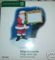 Deptartment 56 Village Santa Sign - Village Accessories