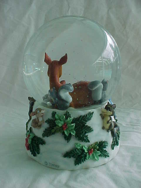 Disney BAMBI Musical Water Globe Waterball Enesco