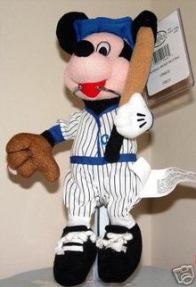 Disney Mickey Mouse BASEBALL Player Beanbag Bean Bag NEW