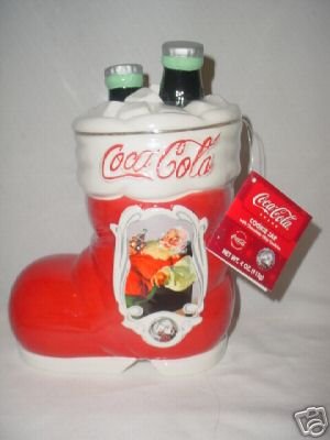 Coca Cola 75th Anniversary Santa's Boot & Coke Christmas Cookie Jar