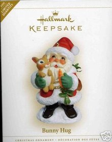 BUNNY HUG Santa & Rabbit Hallmark 2006 Ornament
