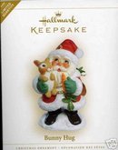 BUNNY HUG Santa & Rabbit Hallmark 2006 Ornament
