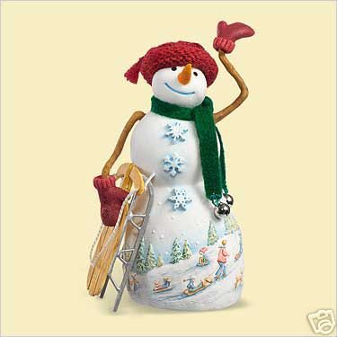 2006 PORCELAIN Hallmark BLUSTER B.TOBOGGAN Christmas Ornament