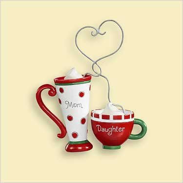 Hallmark 2006 MOM AND DAUGHTER COFFEE Cocoa CUPS~Ornament