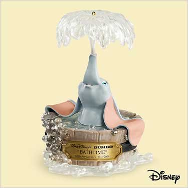 2006 Hallmark Disney BATHTIME DUMBO 65th Anniversary Christmas Ornament