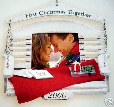 FIRST CHRISTMAS TOGETHER~Photo Holder~Hallmark 2006 Ornament~Swing