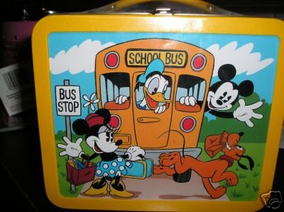 1960s Mickey's School Days Tin Lunchbox Disney Lunch Box