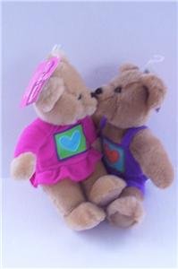 NEW! Valentine's Day set of 2 KISS KISS Plush BEARS~Hallmark