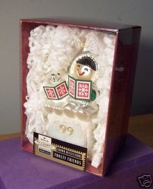 FROSTY FRIENDS Blown Glass 1980 Replica First~Hallmark Ornament 1999