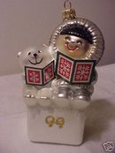 FROSTY FRIENDS Blown Glass 1980 Replica First~Hallmark Ornament 1999
