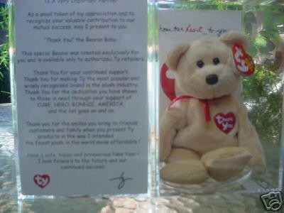 Ty THANK YOU Beanie Baby Bear with CARD 2003~Ultra Rare