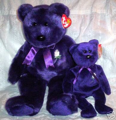 Ty PRINCESS Di Beanie Baby & Buddy~ Plush set of 2 Bears- New!