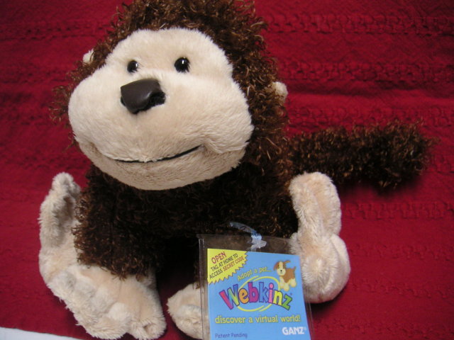 WEBKINZ CHEEKY MONKEY~Interactive Pet~Sealed Tags~Secret Code~New