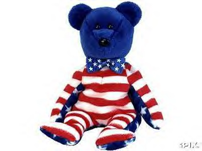 Ty BLUE LIBERTY Beanie Baby Bear