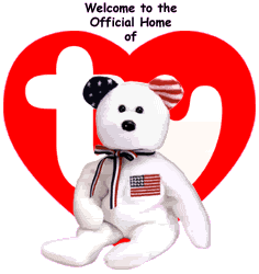 Ty White AMERICA Beanie Baby Bear
