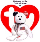 Ty White AMERICA Beanie Baby Bear