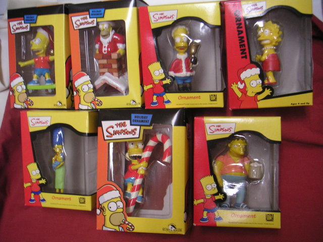 7 SIMPSONS Christmas Ornaments New in Boxes