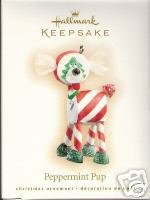 2007 Hallmark~PEPPERMINT PUP~CLUB MEMBER Christmas Ornament