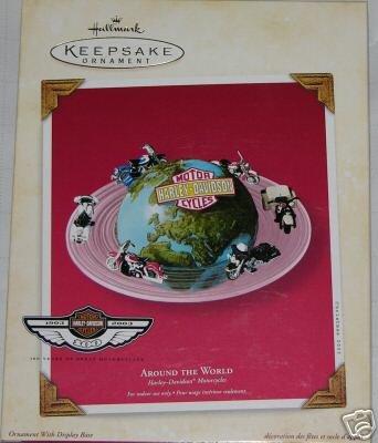 Harley Davidson 100th Anniversary AROUND The WORLD Hallmark 2003 Ornament Set