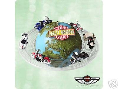 Harley Davidson 100th Anniversary AROUND The WORLD Hallmark 2003 Ornament Set