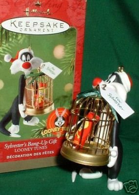 Sylvester's Bang Up Gift~ Hallmark 2001 Ornament~Tweety